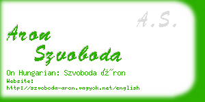 aron szvoboda business card